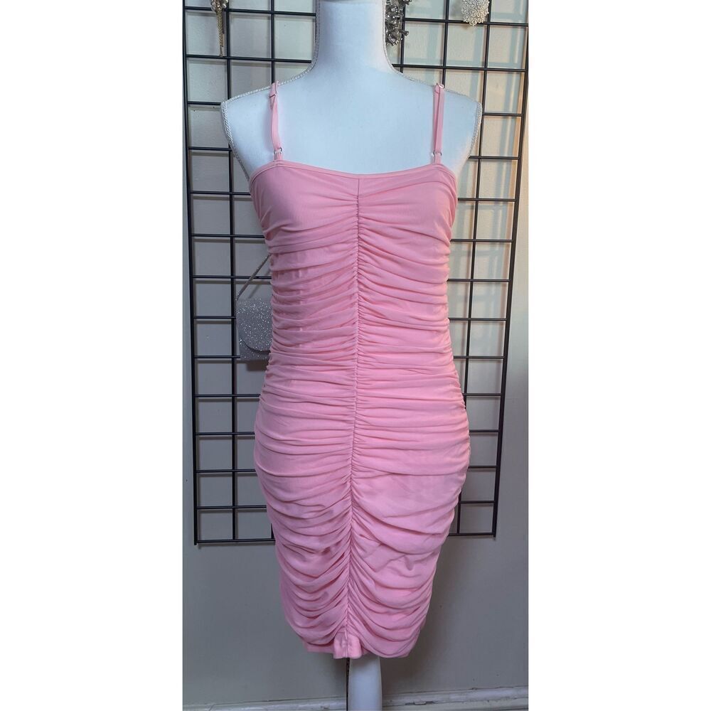 Boutique FRONT AND BACK DOUBLE RUCHED DRESS MAXI Light Pink Sexy